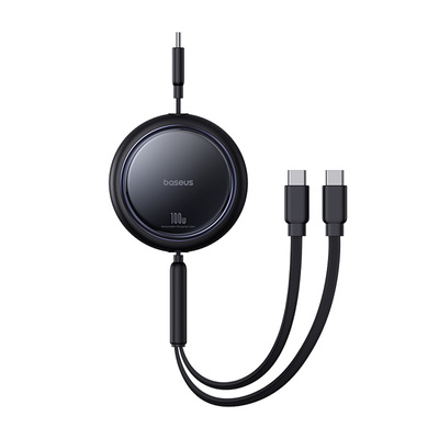 Kabel zwijany Baseus Bright Mirror Series USB-C - 2 x USB-C 100W 1m - czarny