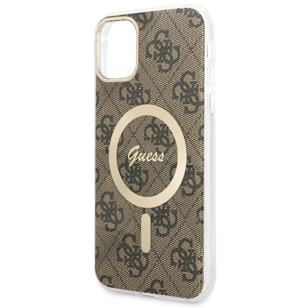 Guess GUHMN61H4STW iPhone 11 6.1" braun/braun Hardcase 4G MagSafe