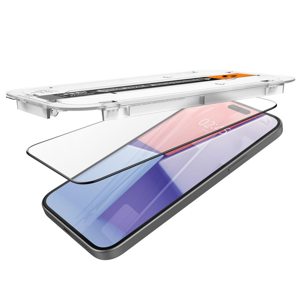Spigen Glas.tR EZ Fit FC Tempered Glass for iPhone 15 Plus - Black 2 pcs.