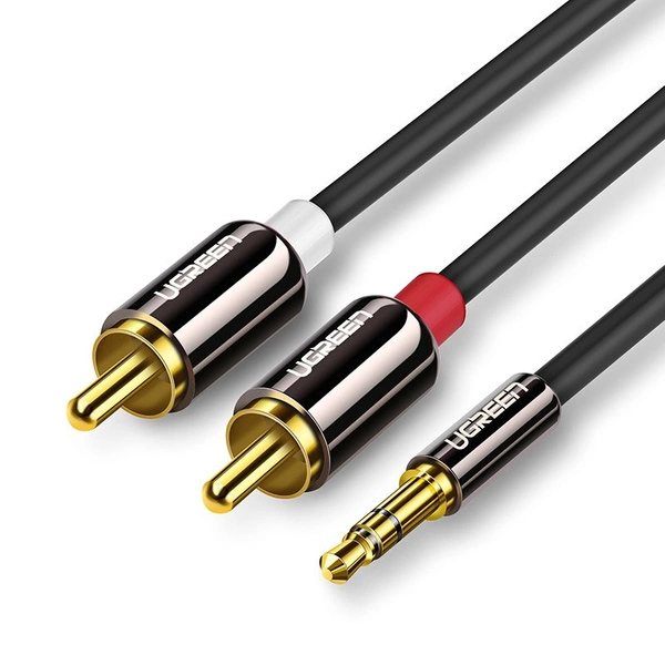 Ugreen kabel przewód audio 3,5 mm mini jack - 2RCA 3m czarny (10590)