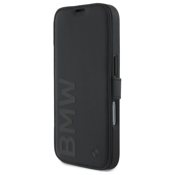 BMW Signature Leather Wordmark Case for iPhone 16 Pro Max - Black