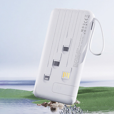 Powerbank Dudao K11 Pro 20000 mAh with built-in cables and torch - white