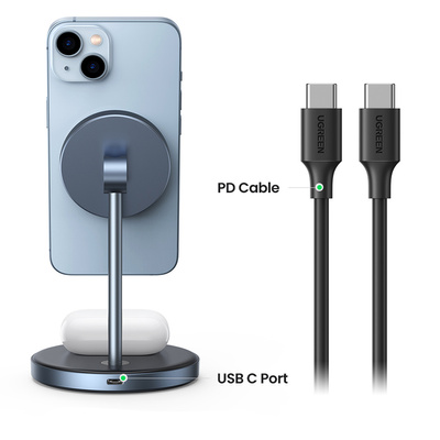 Ugreen CD317 MagSafe / Qi 2in1 charging station - black