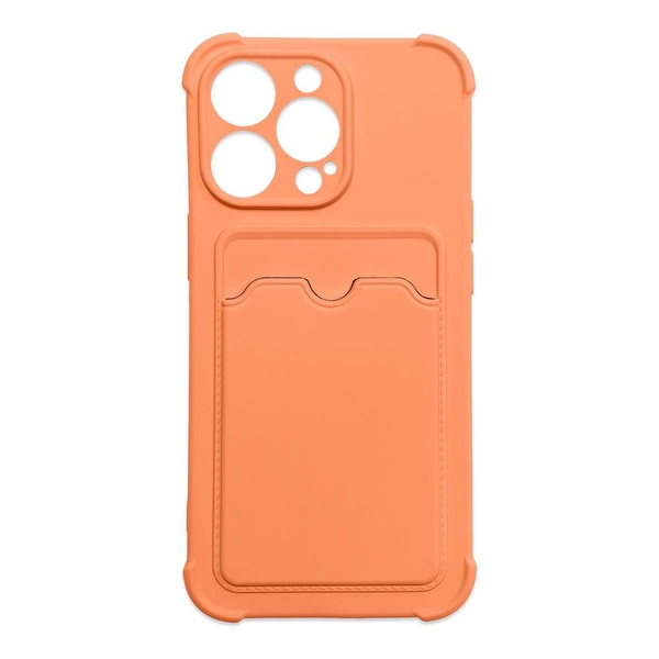 Card Armor Case Pouch Cover pour iPhone 13 Card Wallet Silicone Air Bag Armor Case Orange