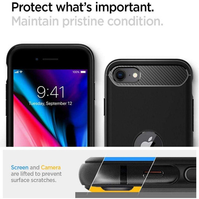 Spigen Rugged Armor Case for iPhone SE 2020 / 2022 - Black