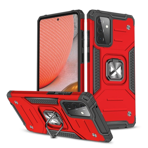 Housse hybride Wozinsky Ring Armor robuste + support magnétique pour Samsung Galaxy A72 4G rouge