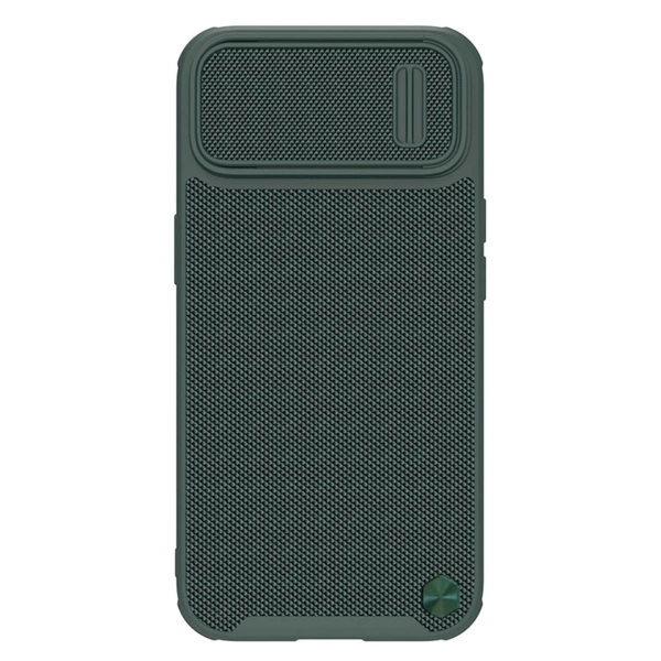 Custodia Nillkin Textured S per iPhone 14, cover blindata con copertura per fotocamera, verde