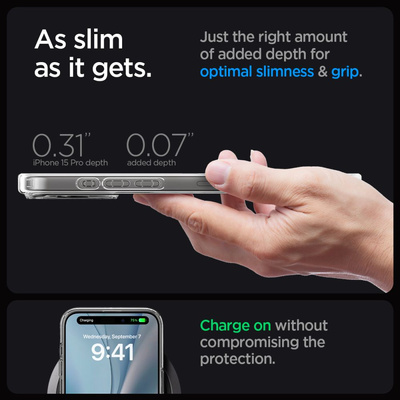 Spigen Ultra Hybrid Mag Case with MagSafe for iPhone 15 Pro - Clear Matte