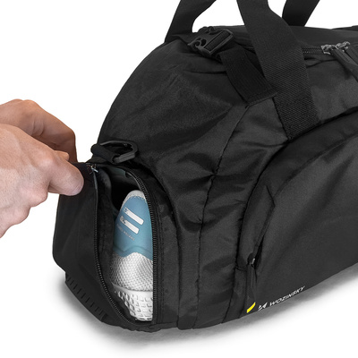 Wozinsky Reise Sporttasche Rucksack Handgepäcktasche 40x20x25 cm für Flugzeug Schwarz (WSB-B01)