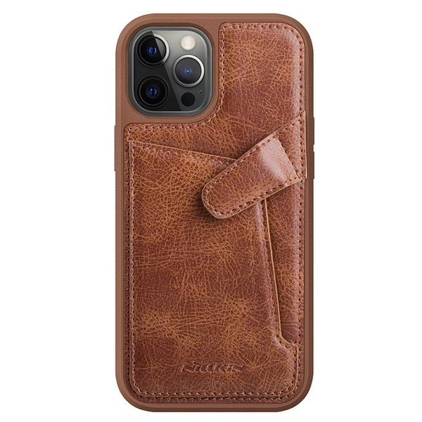 Nillkin Aoge Leather Case flexible armored genuine leather case with pocket for iPhone 12 mini brown