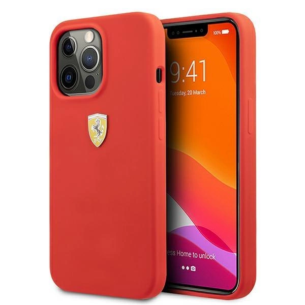 Coque rigide Ferrari FESSIHCP13XRE iPhone 13 Pro Max 6.7&quot; rouge/rouge Silicone