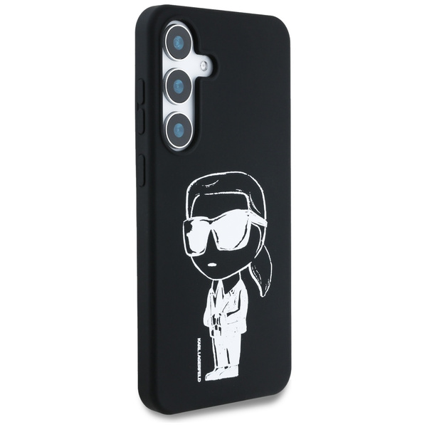 Case Karl Lagerfeld Silicone Graffiti Ikonik Printed Logo MagSafe Samsung Galaxy S25 black