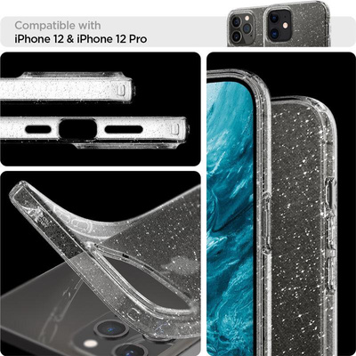 Spigen Liquid Crystal Hülle für iPhone 12 / iPhone 12 Pro – transparent und glitzernd