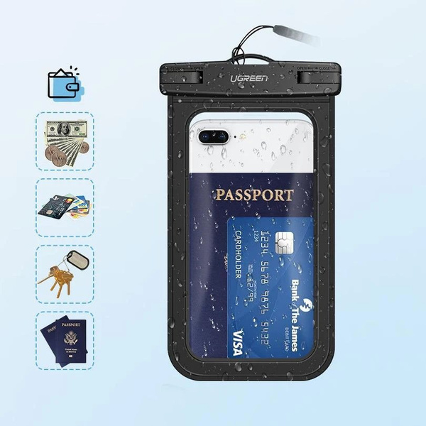 Ugreen LP186 50919 case waterproof IPX8 for 4-6.5" smartphone - black