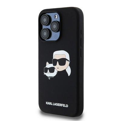 Etui Karl Lagerfeld Silicone Karl&Choupette MagSafe na iPhone 15 Pro - czarne