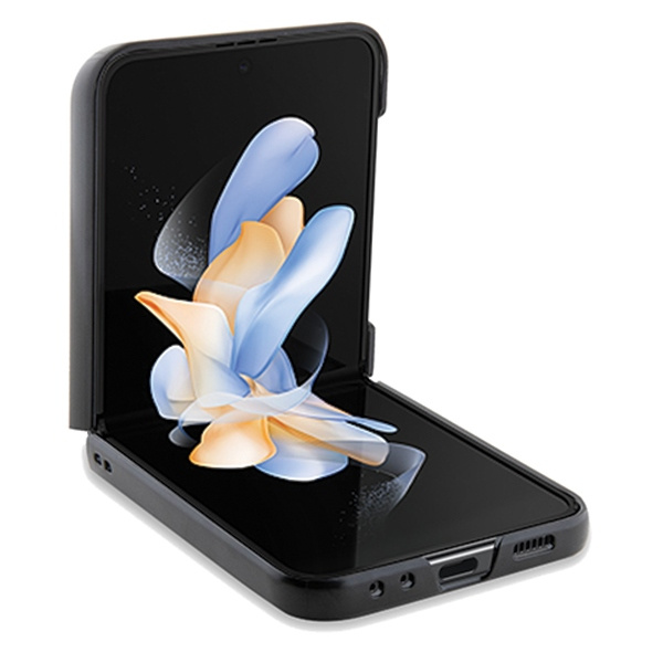 BMW Leder Hot Stamp Hülle für Samsung Galaxy Z Flip 5 – schwarz