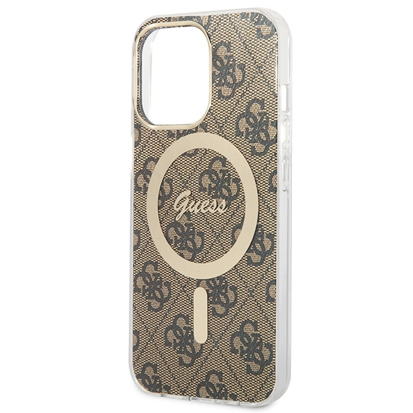 Set Guess GUBPP13XH4EACSW Hülle + Ladegerät iPhone 13 Pro Max braun/braun Hartschale 4G Print MagSafe