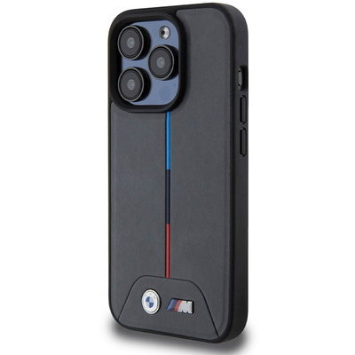 BMW M Quilted Tricolor MagSafe case for iPhone 15 Pro - gray