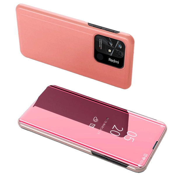 Cover Clear View Case per Xiaomi Redmi 10C cover con patta rosa