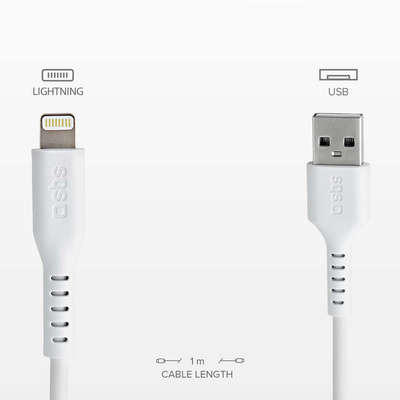 Kabel SBS TECABLEUSBIP589W USB-A - Lightning - biały