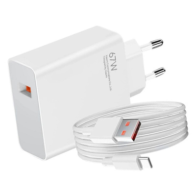 Xiaomi BHR9465EU 67W 6.2A USB-A Netzteil mit USB-C-Kabel - weiß