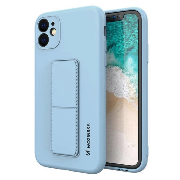 Wozinsky Kickstand Case Silikonhülle mit Ständer für iPhone 12 mini hellblau