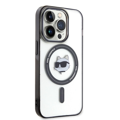 Etui Karl Lagerfeld IML Choupette's Head MagSafe na iPhone 15 Pro - przezroczyste
