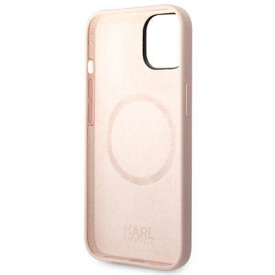 Karl Lagerfeld KLHMP14SSLKHLP iPhone 14 6.1&quot; Hardcase hellrosa / hellrosa Silikon Karl`s Head Magsafe