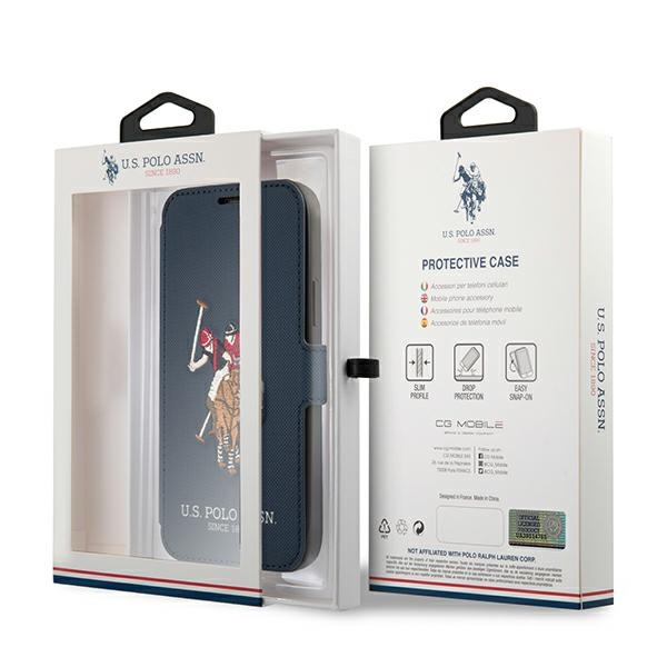 Etui U.S. Polo Assn. Embroidery Collection na iPhone 12 / iPhone 12 Pro - granatowe