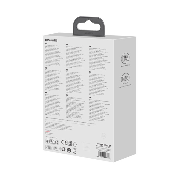 Baseus Schnellladegerät GaN5 Pro HUB HDMI 2 x USB-C / USB-A / HDMI 4K 30Hz 1,5m schwarz + USB-C Kabel - USB-C 100W 40Gb/s (USB4) 1m (CCGP110201)