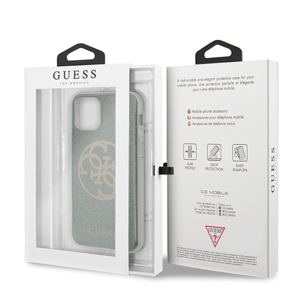 Guess GUHCN65PCUGLKA iPhone 11 Pro Max khaki hard case 4G Circle Glitter