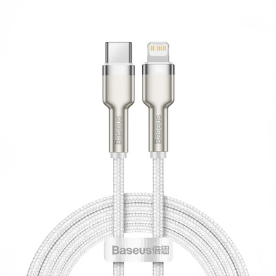Baseus Cafule Series Metal Data USB-C / Lightning 20W PD-Kabel 1 m - Weiß
