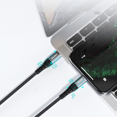 Choetech IP0041 USB-C / Lightning MFi 480Mb/s 3A 2 m cable - black