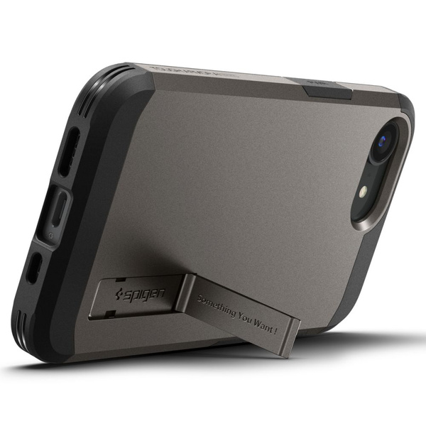 Spigen Tough Armor Case mit MagSafe für iPhone 16e mit Ständer - Grau
