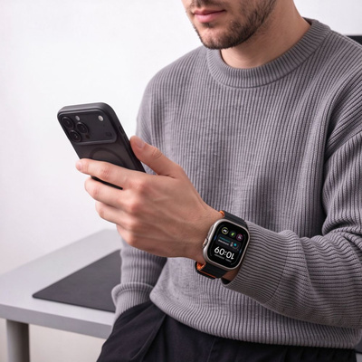 Tech-Protect IconBand Pro Strap for Apple Watch 4 / 5 / 6 / 7 / 8 / 9 / SE / Ultra 1 / 2 (42/44/45/49 mm) - Orange-Black