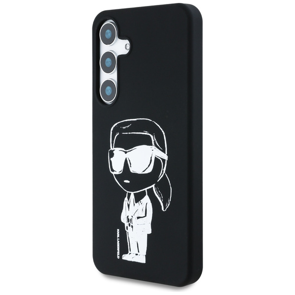 Case Karl Lagerfeld Silicone Graffiti Ikonik Printed Logo MagSafe Samsung Galaxy S25 black