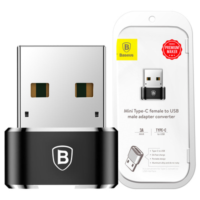 Baseus Mini USB-C-zu-USB-A-Adapter – Schwarz