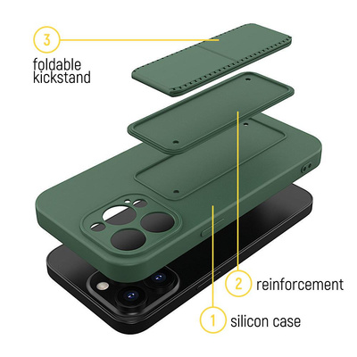 Wozinsky Kickstand Case silicone case with stand for iPhone 11 Pro red