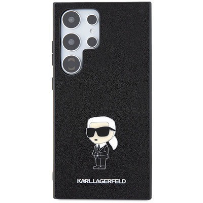 Etui Karl Lagerfeld Fixed Glitter Ikonik Logo Metal Pin na Samsung Galaxy S24 Ultra - czarne
