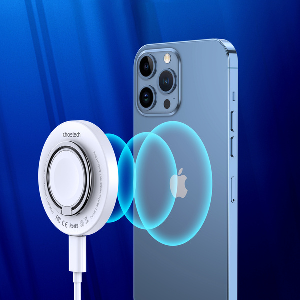 Ładowarka indukcyjna Choetech T603-F MagSafe z uchwytem - biała