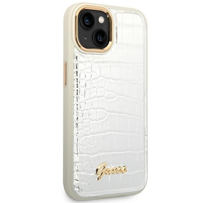 Guess GUHCP14SHGCRHS iPhone 14 6.1 &quot;Silber / Silber Hardcase Croco Collection