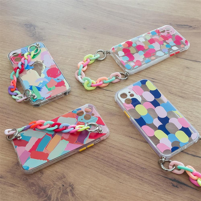 Color Chain Case Gel flexible elastische Hülle mit Kettenanhänger für Samsung Galaxy S21 Ultra 5G mehrfarbig (3)