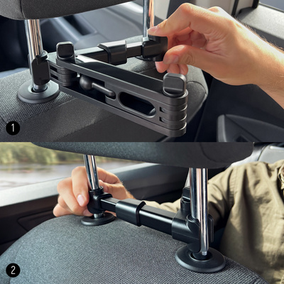 Wozinsky adjustable tablet or phone headrest holder black (WTHBK3)