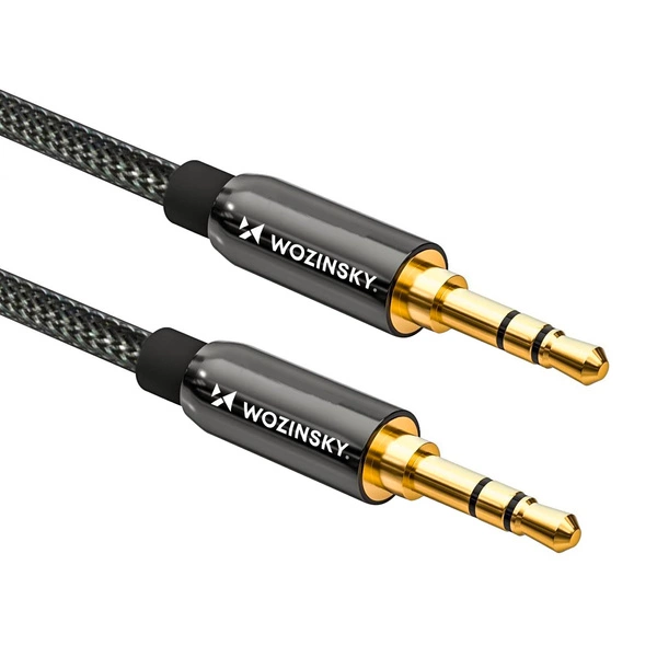 Wozinsky Universal-Mini-Klinkenkabel 2x AUX-Kabel 2 m schwarz