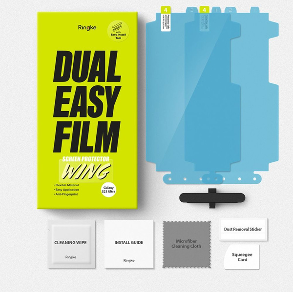 Ringke Dual Easy Wing Schutzfolie für Samsung Galaxy S23 Ultra (2 Stück) + Montageset