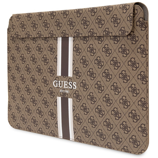 Pokrowiec Guess 4G Printed Stripes na laptopa 14" - brązowy