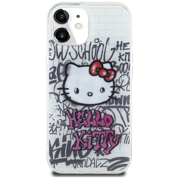 Hello Kitty IML Kitty On Bricks Graffiti Hülle für iPhone 15 – weiß