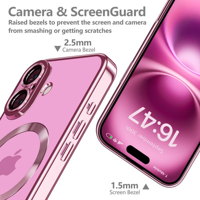 Tech-Protect MagFlex MagSafena iPhone 16 Case - Clear / Pink