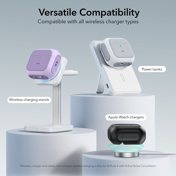 Etui ESR Orbit Halolock MagSafe na Apple AirPods 4 - fioletowe