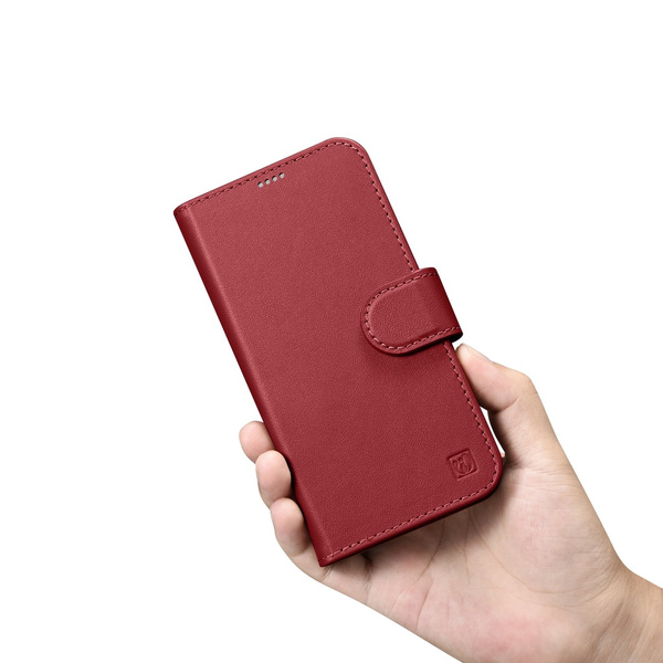 iCarer Wallet Case 2in1 iPhone 14 Leder Flip Case Anti-RFID Rot (WMI14220725-RD)
